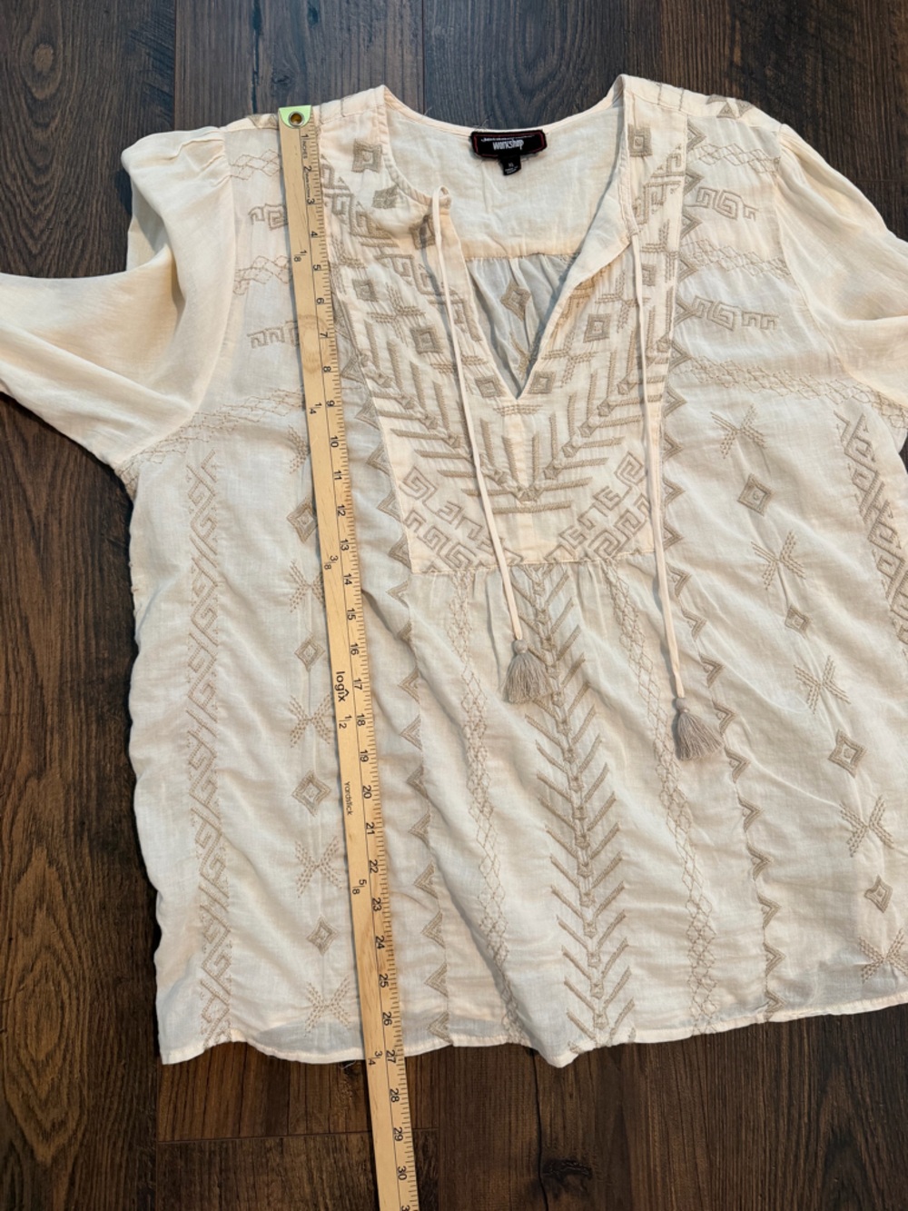 Johnny Was Women’s Charis Embroidered Prairie Blouse Neutral Size XL - Picture 12 of 14